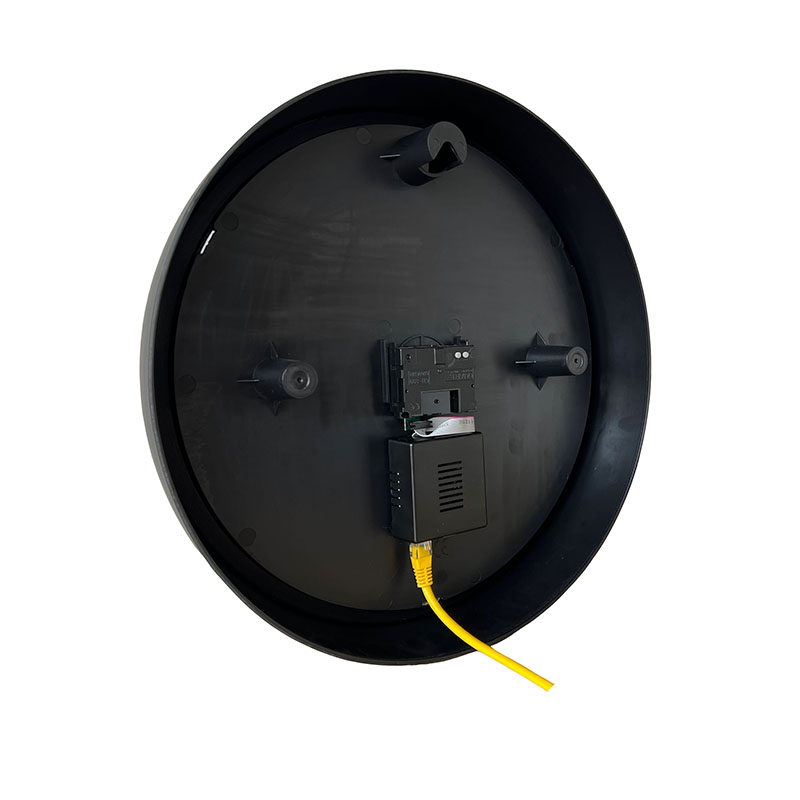 Reloj analógico IP PoE redondo negro de 13,7