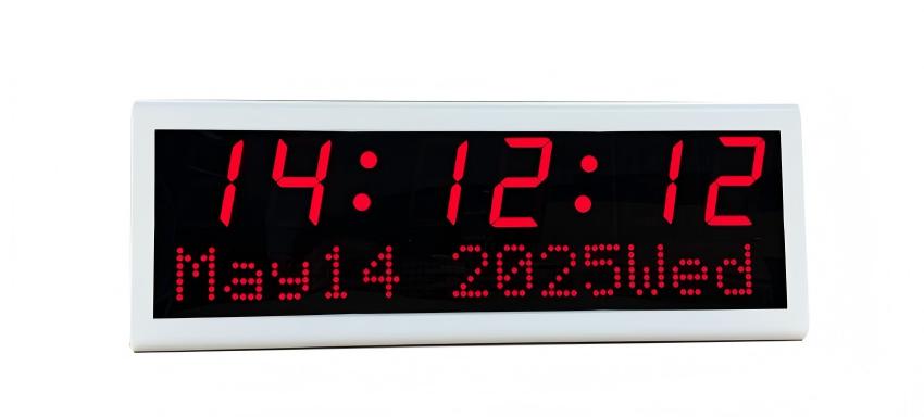 White PoE digital clock White PoE digital clock